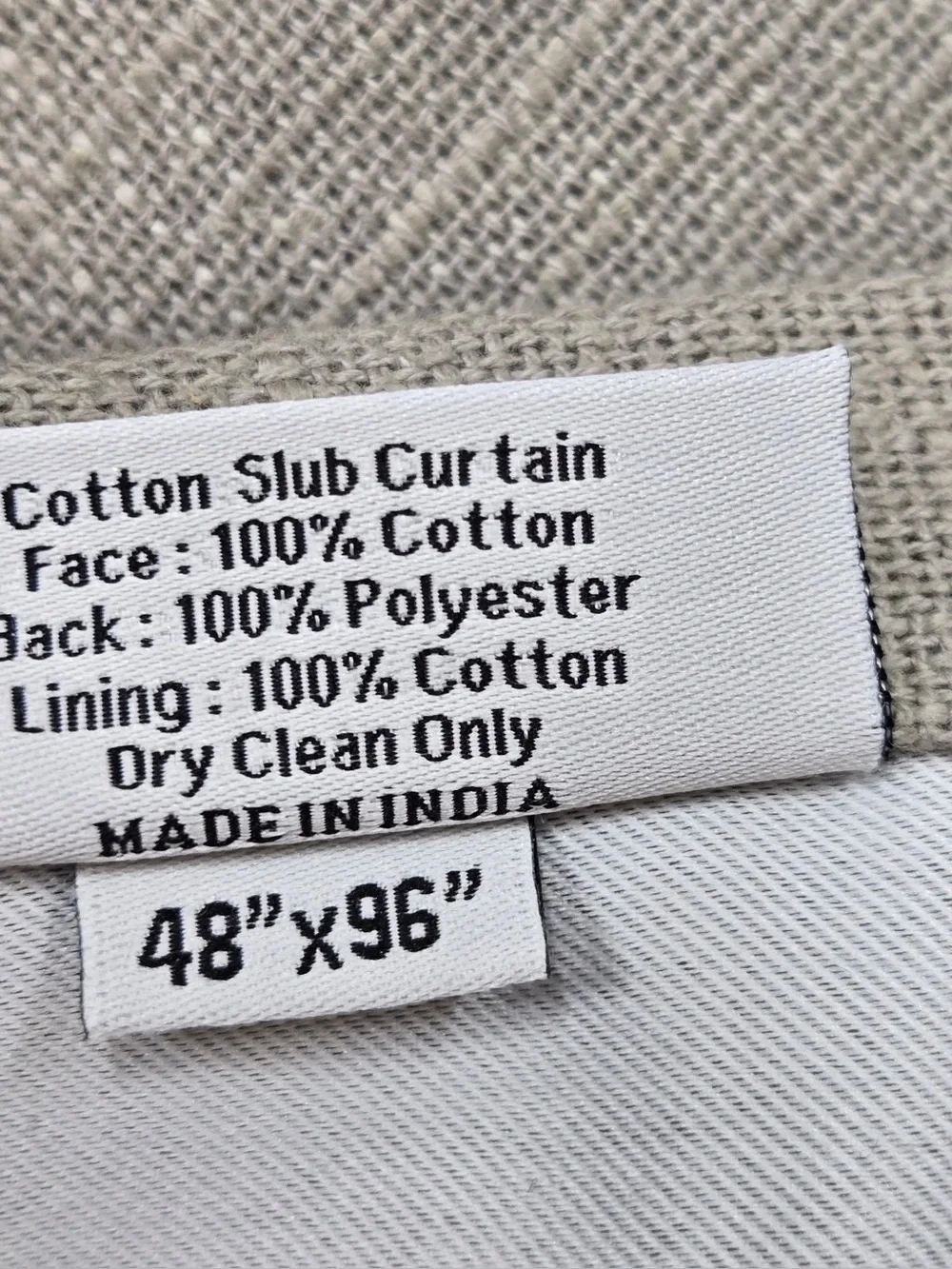 NWT QUINCE Set Of 2 48x96 Cotton Slub Blackout Curtains Grey 0775